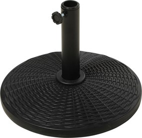 Outsunny Kerek Napernyő Alap Súlyállvány Ø 44,5 x 32 cm, 12,5 KG nettó súly, HDPE és fekete cement | Aosom