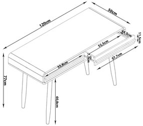 Íróasztal 50x120 cm Chantal – Støraa