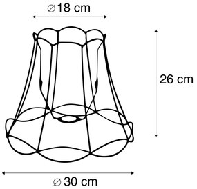 Fém lámpabúra fekete 30/26 - Granny Frame