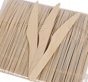 Fa Kések Eldobható Evőeszközök Öko kés grill piknik party 100 db