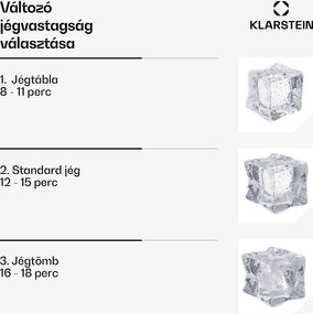 Klarstein Glacial ipari jégkészítő 45 kg LED kijelzővel és ablakkal