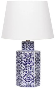 Fehér és kék porcelán asztali lámpa 53 cm MARCELIN Beliani