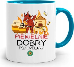 Kék Bögre Méhésznek Pokolian Jó, fényképes nyomattal