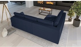 Sötétkék sarokkanapé (bal oldali) Ariella – Ropez