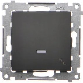 Simon 54 Lépcsőházi Kapcsoló, Egypólusú, Led Háttérvilágítással, Fekete DW6AL.01/49