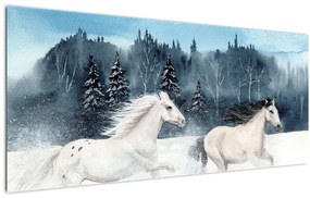 Festett lovak képe (120x50 cm)