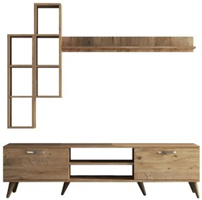 Natúr színű nappali bútor szett borovi fenyő dekorral 180x48 cm Veronica - Kalune Design