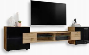 komodee Modern Rtv szekrény Merano Front fényes üveg polcok