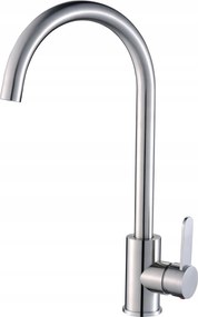 Mosogató Csaptelep Oldalsó Íves Kifolyócső Rozsdamentes Acél