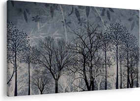 Kép - Fa sziluettek levelekkel (90x60 cm)