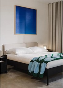 Fekete kárpitozott-forgácslemez franciaágy ágyráccsal 180x200 cm Streiko – noo.ma