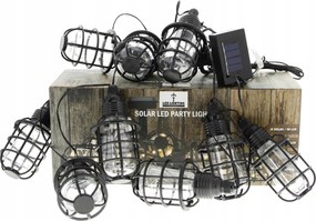 Napelemes Led Kerti Lámpa Girland 10 Lampion 1,7 M Fekete 3000mAh