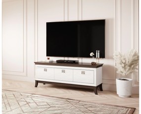 TV asztal/szekrény Tyrion Typ 39 (fényes fehér + csokoládé). 1108289