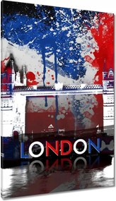Vászonkép 80x120 Tower Bridge zászlóval