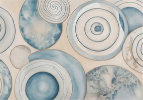 Flizelin tapéta Divatos 3D fali ragasztó Spirál örvények 208x146 ragasztó