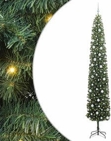 vidaXL Mű karácsonyfa 300 LED-del Zöld 270 cm PVC, acél és műanyag