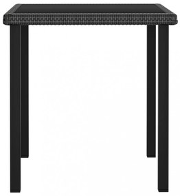 fekete polyrattan kerti étkezőasztal 70 x 70 x 73 cm