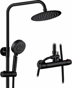 Voile || Black zuhanyszett, termosztátos csapteleppel