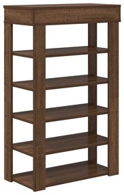 barna tölgyszínű szerelt fa cipőtartó 60x30x98 cm