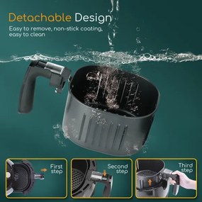 Aigostar - Forró levegős sütő 1500W/230V 3,5l fekete