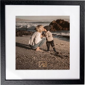 Fekete négyzet alakú képkeret 20x20 passepartout 15x15 fekete