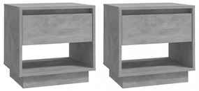 2 db betonszürke szerelt fa éjjeliszekrény 45x34x44 cm