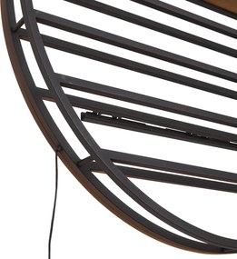 Modern Wall Lamp Black with wine rack Incl. LED - Wine Rack