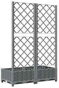 világosszürke PP rácsos kerti ültetőláda 80 x 40 x 121,5 cm