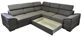 Univerzális, kihúzható sarokülőgarnitúra tárolóhellyel GRANADA sötétszürke