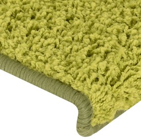 15 db zöld lépcsőszőnyeg, téglalap alakú széllel, 65 x 21 x 4 cm