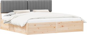 vidaXL Ágykeret Kárpitozott Fejtámlával Világosszürke 200 x 200 cm