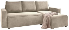 AKCIÓ Bézs kihúzható sarokkanapé CAVELO, kétoldalas II. osztályú