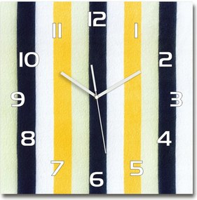 Nagy négyzet alakú üveg falióra Csíkos háttér 60x60 cm