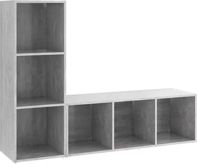 vidaXL 2 db betonszürke szerelt fa TV-szekrény 107 x 35 x 37 cm