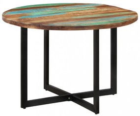 tömör újrahasznosított fa étkezőasztal 110 x 75 cm