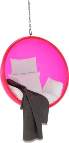 Függő fotel, rózsaszín/ezüst/fehér, BUBBLE TYP 1