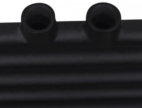 Egyenes fekete törölközőszárító radiátor központi fűtéssel 600x1160 mm