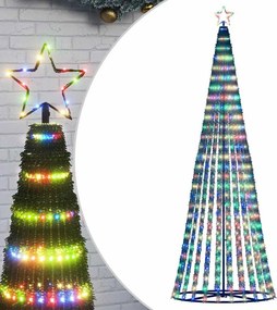 vidaXL színes LED karácsonyfa 447 LED 247 cm