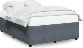 vidaXL sötétszürke bársony ágykeret matrac nélkül 140 x 190 cm