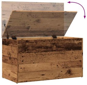 antik fa színű szerelt fa tárolóláda 84 x 42 x 46 cm