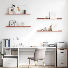 vidaXL Falpolc polcokkal tárolóval 4 pcs Piros 100 x 9 x 3 cm Faanyag