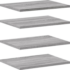 vidaXL 4 db szürke sonoma színű szerelt fa fali polc 40 x 30 x 1,5 cm