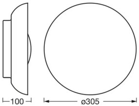 Osram - Mennyezeti lámpatest ORBIS MILAN 2xE27/10W/230V átmérő 30,5 cm fekete