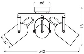 Spotlámpa GRAY 3xE14/40W/230V