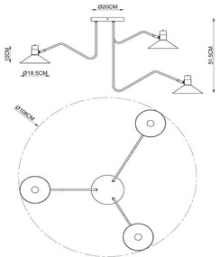 Lucide 05128/03/30 - Felületre szerelhető csillár PEPIJN 3xE14/40W/230V