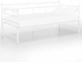 fehér fém kihúzható kanapéágy-keret 90 x 200 cm