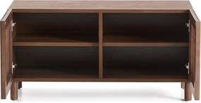 Sötétbarna cipőtartó kőrisfa dekorral 98x50x43 cm Beyla – Kave Home