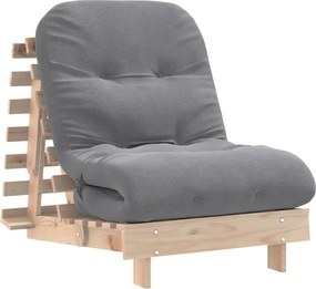 vidaXL tömör fenyőfa futon kanapéágy matraccal 70 x 206 x 11 cm