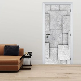Fotótapéta ajtóra - Betoncsempék absztrakciója (95x205cm)