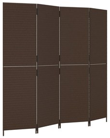 barna 4 paneles polyrattan térelválasztó